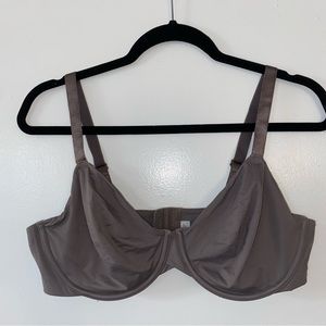 Grey Silky Unlined Demi Bra